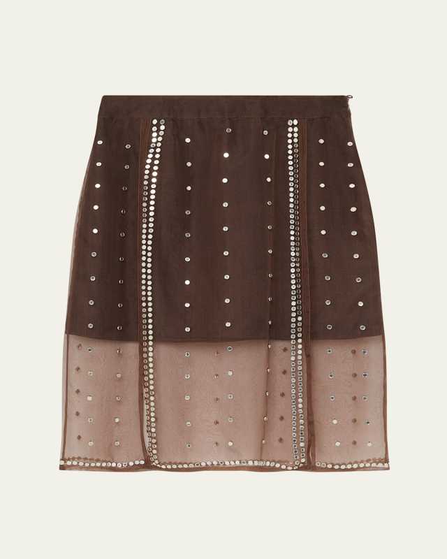 Presence Studded Silk Organza Skirt